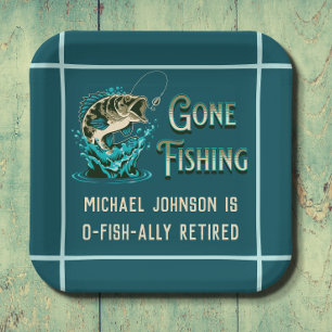 Assiettes En Carton Fishing Retirement Party - Gone Fishing Invitation