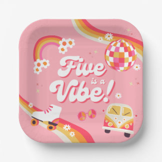 Assiettes En Carton Five est une Vibe Anniversaire Plates