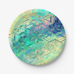 Assiettes En Carton Flacon de neige en verre tendu coloré jaune rose t