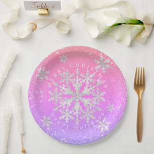 Assiettes En Carton Flacons de neige colorés