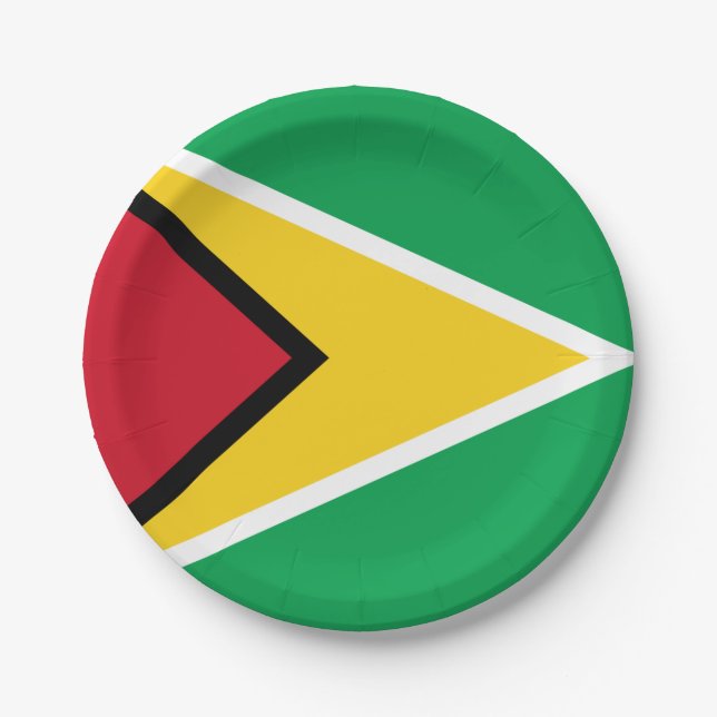 Assiettes En Carton Flag de la Guyana  (Devant)