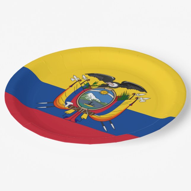 Assiettes En Carton Flag of Ecuador Plate (Angle)