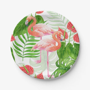 Assiettes En Carton Flamant rose
