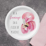 Assiettes En Carton Flamant rose Aquarelle Exotique Rose Moderne Avec<br><div class="desc">Flamant rose Aquarelle Exotique Rose Moderne Avec Citation</div>