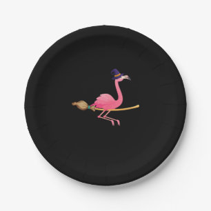 Assiettes En Carton Flamant rose Femmes Drôle Flamant rose Sorcière