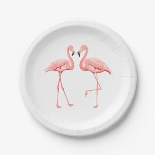 Assiettes En Carton Flamant rose rose Mariage Fête des mariées Amour L
