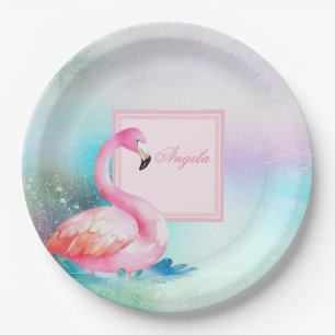 Assiettes En Carton Flamants roses modernes colorés et adorables