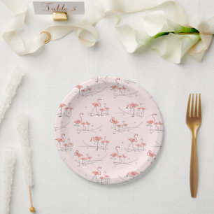 Assiettes En Carton Flamants roses Pink Plate multi-papier