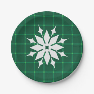 Assiettes En Carton Flambeau de neige vert foncé