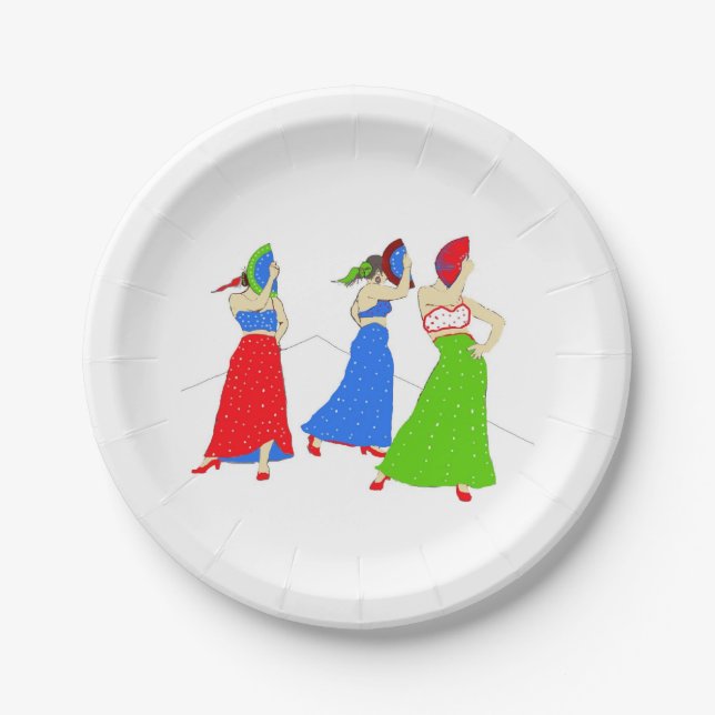 Assiettes En Carton Flamenco (Devant)