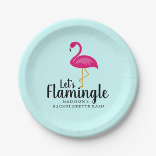 Assiettes En Carton Flamingle Flamant rose Bachelorette Party