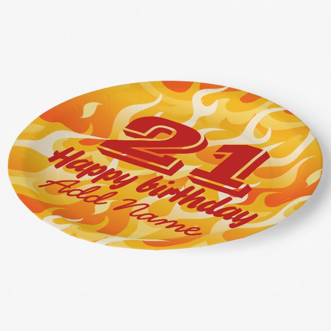 Assiettes En Carton Flammes chaudes (Angle)