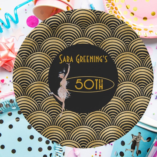 Assiettes En Carton Flapper des années 20 Années 20 Grande Gatsby 1920 (Roaring Twenties)