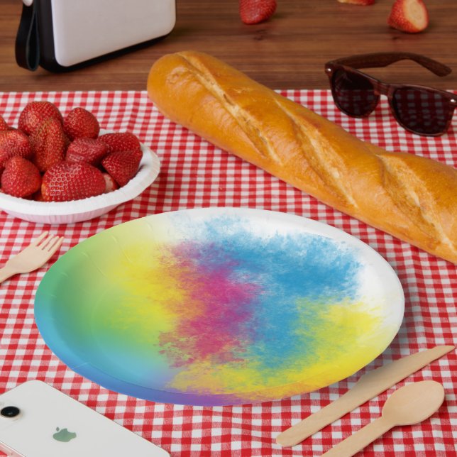 Assiettes En Carton flash de couleur (Pique-nique)