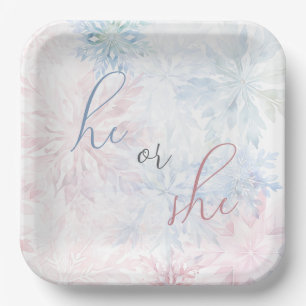 Assiettes En Carton Flèche de neige rose hivernale