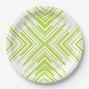 Assiettes En Carton Flèches en vert et blanc