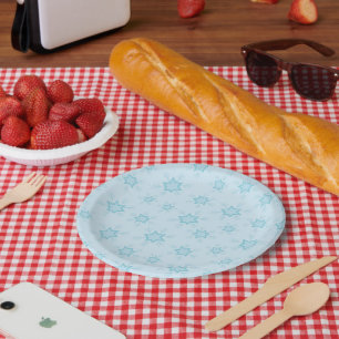 Assiettes En Carton Fléchettes de neige, Bleu glacé, Fléchettes de nei