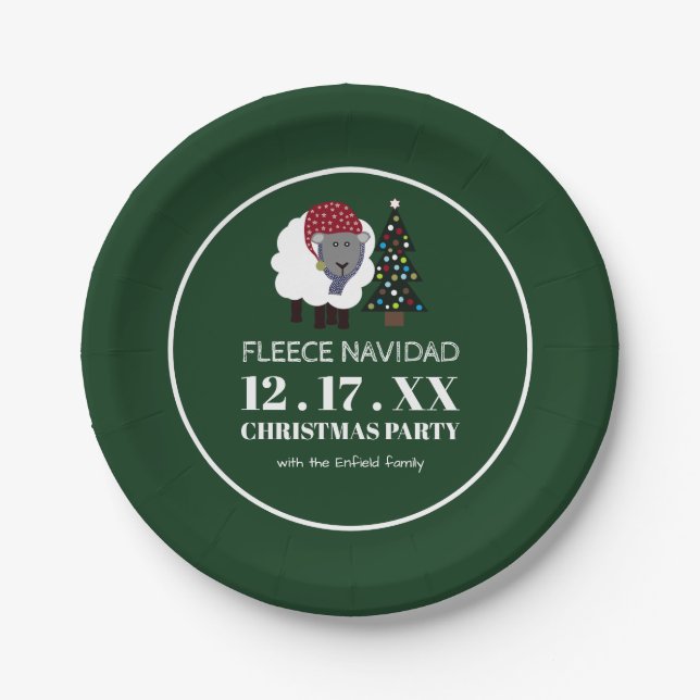 Assiettes En Carton Fleece Navidad, style espagnol Noël (Devant)