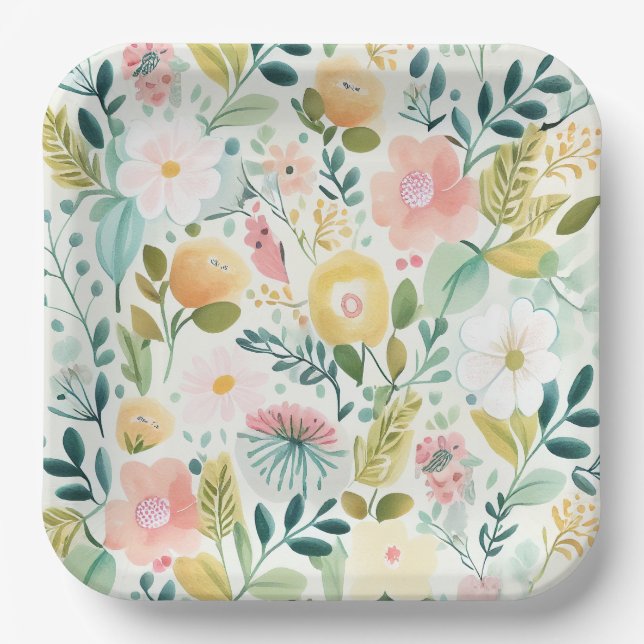 Assiettes en carton Fleur (Recto)