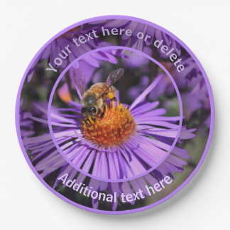 Assiettes En Carton Fleur d'aimer de miel Nature Fête personnalisée