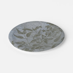 Assiettes En Carton Fleur de Bleu I