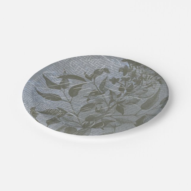 Assiettes En Carton Fleur de Bleu I (Angle)