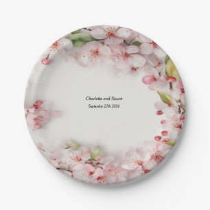 Assiettes En Carton Fleur de cerise