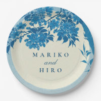 Fleur de cerisier bleu japonais antique