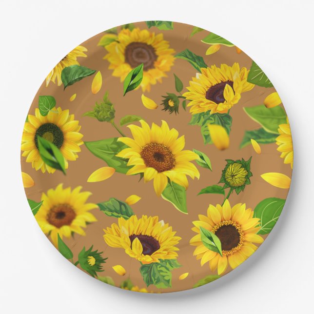 Assiettes En Carton Fleur de couleur 5 (Devant)