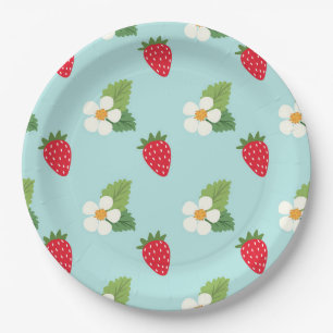 Assiettes En Carton Fleur de fraise