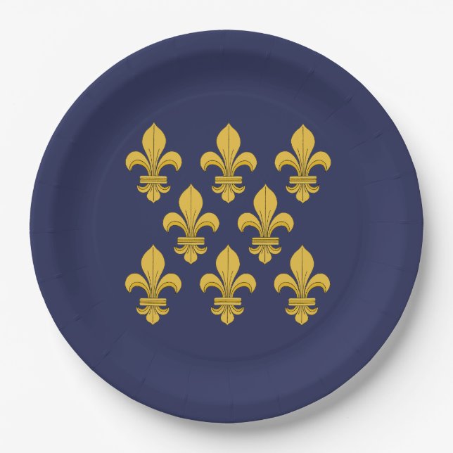 Assiettes En Carton Fleur-De-lis (Devant)