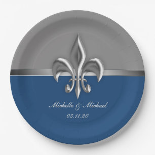 Assiettes En Carton Fleur de Lis