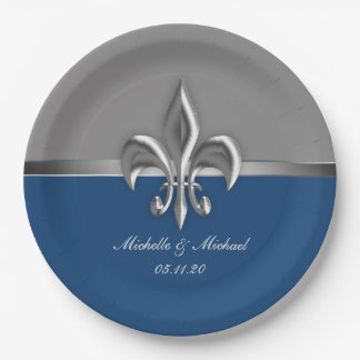 Assiettes En Carton Fleur de Lis