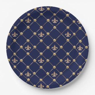 Assiettes En Carton Fleur de Lis