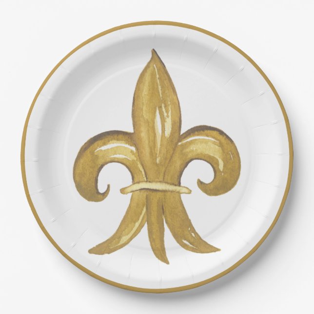 Assiettes En Carton Fleur de lis (Devant)