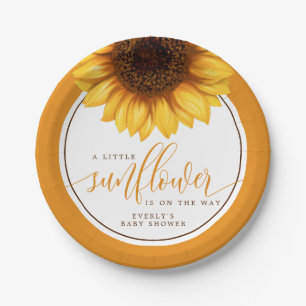 Assiettes En Carton Fleur de petit tournesol en route Baby Shower