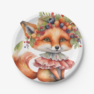 Assiettes En Carton Fleur de renard à baies