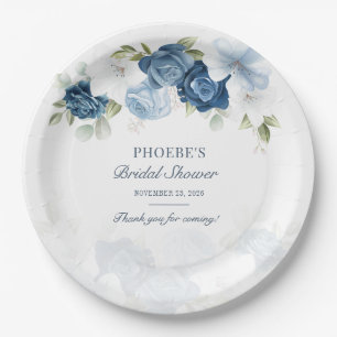 Assiettes En Carton Fleur de succulent d'eucalyptus bleu poussiéreux