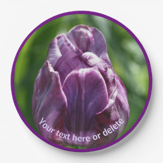 Assiettes En Carton Fleur de tulipe pourpre unique Parti personnalisé