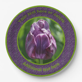 Assiettes En Carton Fleur de tulipe violette Fête personnalisée