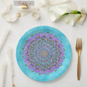 Assiettes En Carton Fleur De Vie - Mandala India Style 2
