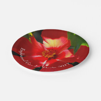 Assiettes En Carton Fleur d'Hibiscus rouge au soleil