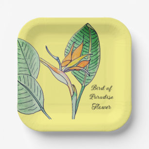 Assiettes En Carton Fleur d'oiseau de paradis