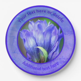 Assiettes En Carton Fleur Gentienne Bleue Fête Personnalisée