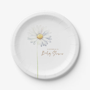 Assiettes En Carton Fleur marguerite blanche Elégante Aquarelle mignon