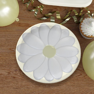 Assiettes En Carton Fleur marguerite blanche sur Plaques en papier piq