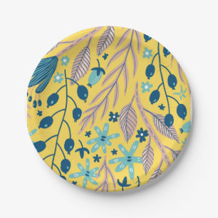 Assiettes En Carton Fleur motif coloré brillant beauté