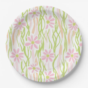 Assiettes En Carton Fleur pastel rétro (8)