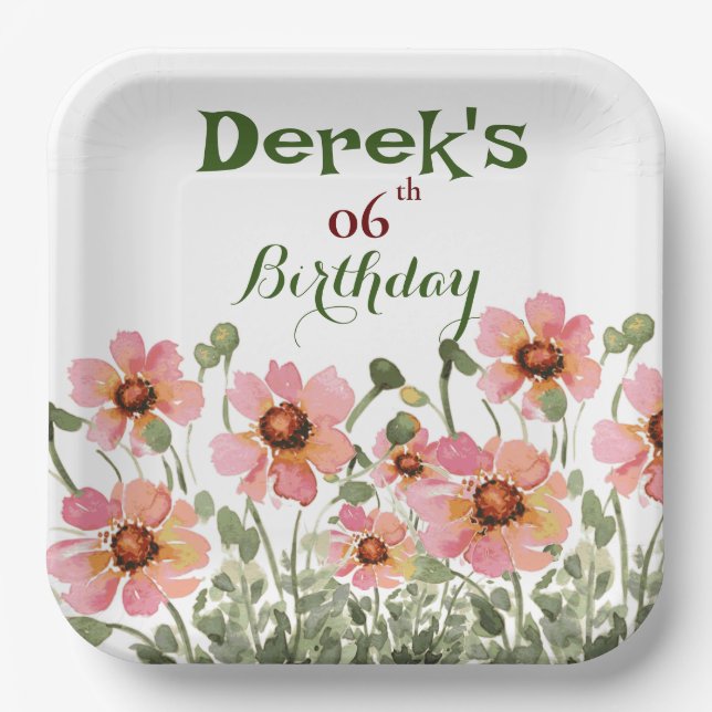 Assiettes En Carton fleur sauvage (Recto)