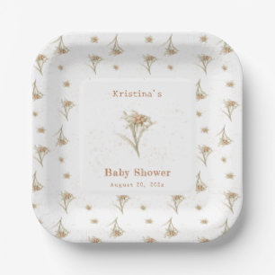 Assiettes En Carton Fleur sauvage alpin Edelweiss